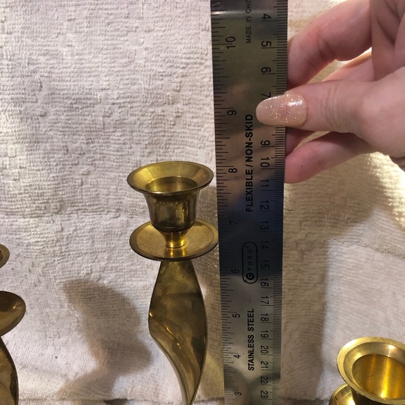 Vintage cracked glass and spiral brass candleholders made in India - Picture 8 of 12